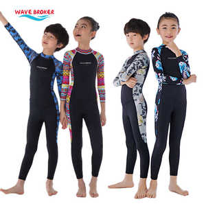 
Summer new children's wetsuit outdoor long-sleeved jumpsuit sun protection clothing quick-drying children's swimsuit long-sleeved trousers