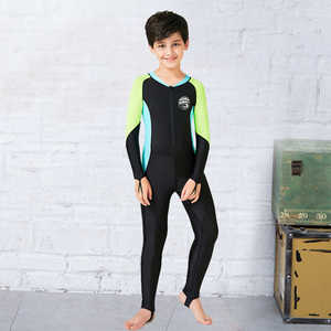 
Spot children's swimsuit boys medium and large children long-sleeved long pants one-piece swimsuit baby boy hot spring wetsuit