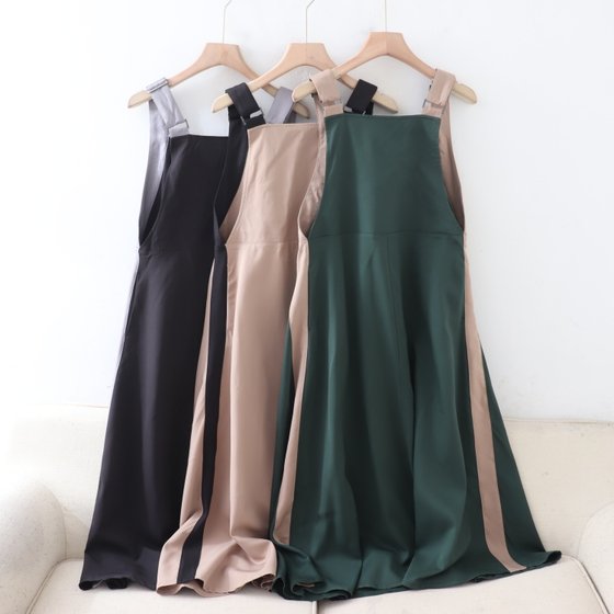 
B050106 Japanese single new style customer-supplied square collar pullover loose slimming A-line skirt feminine temperament adjustable suspender skirt