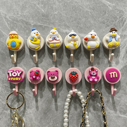 Cute Cartoon Creative Strong Adhesive Traceless Wall Hook for Hanging Clothes Behind the Bathroom Door, Suitable for Kitchen Walls