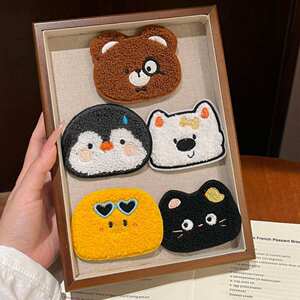 
Children's Cute Pet Animal Bangs Stickers Soft Cute Cartoon Girls' Heart Organizing Artifact Hair Accessories Broken Hair Velcro