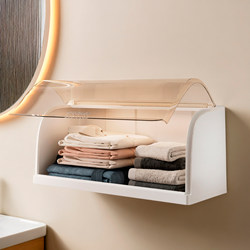 Bathroom Shelf for Storing Clean Clothes after Showering, Waterproof Wall-Mounted, No-Drill Installation, Bathroom Towel Storage Box
