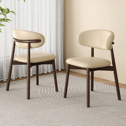 Nordic Solid Wood Dining Chair, Cream Style, Simple Modern Home Use, Hotel Restaurant Chair, Designer Soft Cushion, Light Luxury Backrest Chair