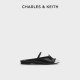 CHARLES/KEITH summer women's shoes CK1-71720069 flat bow color-blocked half-slippers for women
