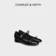 
CHARLES/KEITH Autumn and Winter Women's Shoes CK1-60580298 Bow Mary Jane Shoes Thick Heel Single Shoes Women