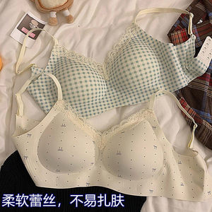 
French lace girls' underwear women's pull-up small breast push-up seamless back bra