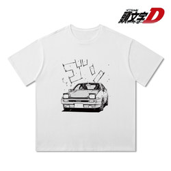 Initial D Fujiwara Takumi Ae86 Short-Sleeved T-Shirt Anime Merchandise Summer Clothing Cotton Shirt