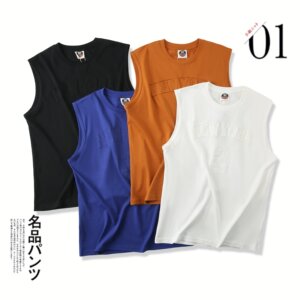 High quality! Xinjiang long-staple cotton! Three-dimensional patch design! Summer men's versatile bottoming vest top