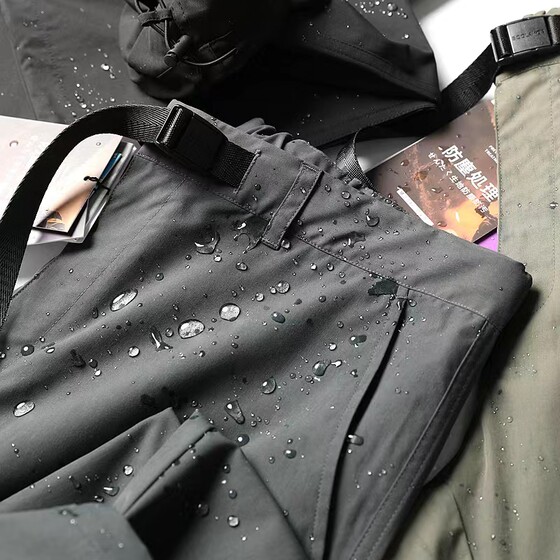 
Daily order! Store cow pants! Windproof and water repellent! Spring and summer men’s functional style elastic waist buckle straight casual pants