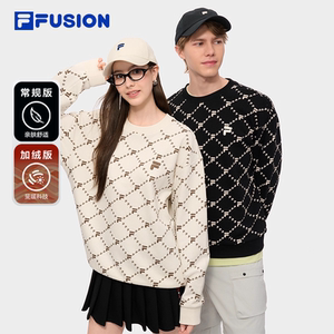 
FILA FUSION Presbyterian round neck sports sweatshirt for men and women 2025 autumn new pullover knitted top