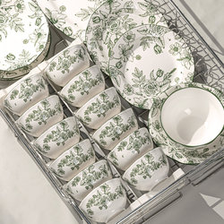Dish Set for Home Use 2025 New Ceramic Tableware Jingdezhen High-Value Wedding Tableware Bowls Plates Chopsticks Housewarming