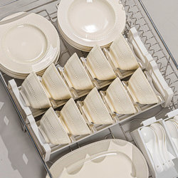 Underglaze Color Bowl and Plate Set for Home Use, Jingdezhen Ceramic Tableware, High-End Bowls, Plates, Chopsticks, Simple Bowlware, Plates for Housewarming