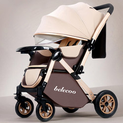 High-View Baby Stroller, Foldable, Lightweight, Reversible, Shock-Absorbing, Suitable for Sitting and Lying down