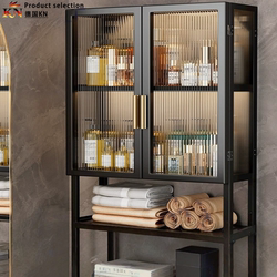 German Household Kitchen Storage Rack Spice Rack Punch-Free Wall-Mounted Dust-Proof Storage Cabinet Condiment Storage Cabinet