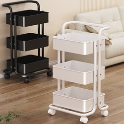 Trolley Storage Rack Kitchen Floor-Standing Multi-Layer Living Room Mobile Bathroom Bedroom Baby Snack Storage Storage Rack