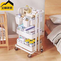 Quanfeng baby products storage rack snack trolley living room mobile bedside baby feeding table storage rack multi-layer
