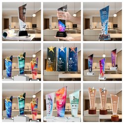 Crystal Trophy, Colorful and High-End Creative Medal with Engraving, for Outstanding Employee Competition, Company Team Annual Meeting Awards