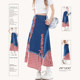 Natural and irregular spliced ​​blue denim skirt for women in summer dopamine high saturation long skirt