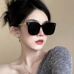 Parsonway Luxury High-End Large Square Frame Glasses for Women, Fashionable and Versatile Internet Celebrity Sunglasses, Anti-Uv Sunglasses