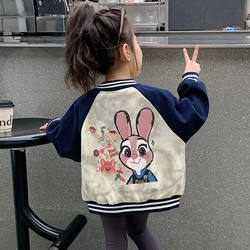 Girls' Jackets 2026 Spring New Style Super Stylish Children's Casual Spring Clothing for Baby Girls Little Girls Baseball Jacket Children's Clothing