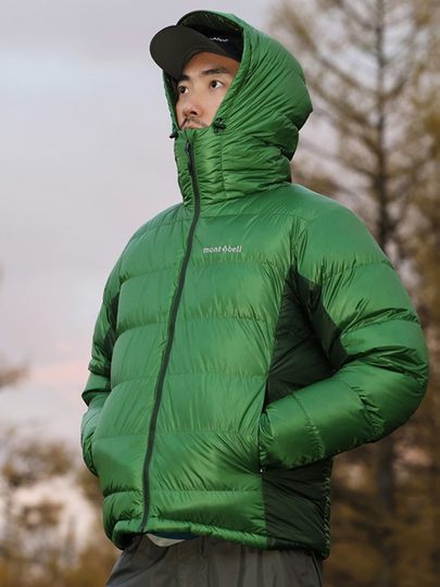 montbell フード付きダウンジャケット 緑