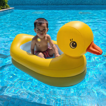 Small yellow duck swimming pot thickened inflatable floating row boat