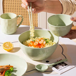 Ceramic Bowl and Plate Set for One Person, Household Tableware, 2026 New Model, Ceremonial Style, Exquisite and Beautiful Bowl, Chopsticks, and Plate Set