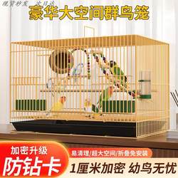 New Large Foldable Bird Cage for Home Use, Specifically for Budgerigars, Cockatiels, and Lovebirds, Luxurious Ecological Villa