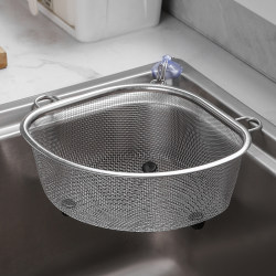 Stainless Steel Sink Garbage Drain Basket Triangular Filter Kitchen Sink Rack Water Basin Leftover Food Drain Basket