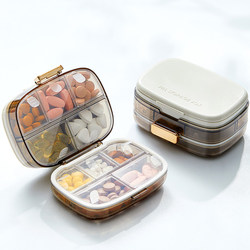 Portable Pill Box for Seven Days a Week, Three Meals a Day, High-End Medicine Storage Box, Small Sealed Pill Organizer