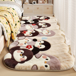 2026 New Imitation Cashmere Bedside Carpet for Children, Formaldehyde-Free, Cartoon Thickened Cooling Play Mat for Bedroom