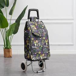 Universal Wheel Shopping Cart, Grocery Cart, Hand-Pulled Cart, Ultra-Light Foldable Portable Four-Wheel Large-Capacity Trolley