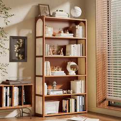 Bookshelf Floor-Standing Storage Rack Integrated Against the Wall for Living Room, Home, Bedroom, Storage Cabinet, Children's Student Simple Bookcase