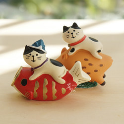 New Year Koi Fortune Cat Japanese Style Decoration Cute Gift New Year Blessing Mini Desktop Ornament