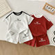 Children's summer sportswear set 2025 new boys pure cotton short-sleeved two-piece summer suit boys handsome children's clothing