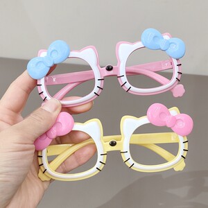 
Children's silicone glasses frame cute cat styling princess baby toy frame girl no lens decorative glasses