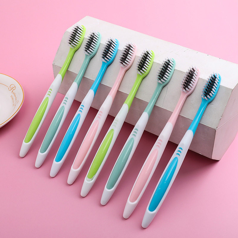 성인 여성 커플을 위한 부드러운 모로 개별 포장된 가정용 칫솔 2개, 패밀리팩, 초극세 가정용 칫솔모와 소형 헤드 조합 -