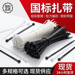 National Standard Self-Locking Nylon Cable Ties, 500 Pieces, White, for Tying and Organizing Wires, 4*200mm, Wire Bundling Ties