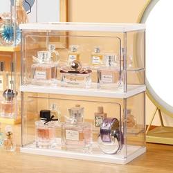 Perfume Storage Box Dust-Proof Cosmetics and Skin Care Product Display Cabinet Acrylic Transparent Desktop Sample Aromatherapy Storage Rack