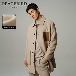 PEACEBIRD Men's Woolen Coat New Winter Woolen Coat
