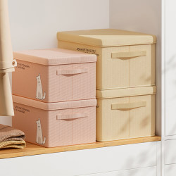 Storage Box with Lid, Household Clothing Organizer, Foldable Storage Box, Drawer-Type Wardrobe Layered Storage Basket