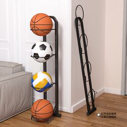 Ball Storage Rack for Home Use, Foldable Basketball and Soccer Sports Equipment Storage Rack, Indoor Multi-Layer Organizer