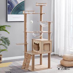 Cat Climbing Frame, Cat House, Cat Tree, Integrated Space Capsule Cat House, Cat Jumping Platform, Cat Scratching Post, Cat Stand, Large Cat Supplies and Toys