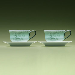Jingdezhen Official Shadow Blue Carving Year of the Horse New Ceramic Coffee Cup Set High-End Exquisite Housewarming Gift