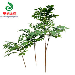 Artificial Green Plants with Realistic Texture, Painted Wood Leaves, Artificial Yellow Rosewood, Camellia Tree Potted Plants, Home and Hotel Floor-Standing Decorative Green Leaves