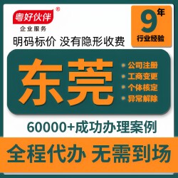 Dongguan Company Registration, Individual Business License Processing, Address Registration, Cancellation, Change, Accounting Services