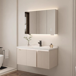 Bathroom Cabinet Set Modern Bathroom Ceramic Integrated Basin Bathroom Cabinet Washbasin Sink Cabinet