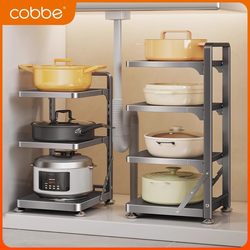 Kitchen Floor-Standing Storage Rack, Multi-Functional Household Pot Storage Rack, Multi-Layer Cabinet Stove Top Layered Pot Rack 7