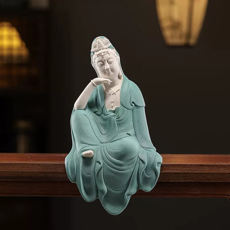 仏教美術 仏像 水月自在観音菩薩仏像 供養 禅意応接間 茶室 装飾品 工芸品置物 仏教美術 仏像 水月自在観音菩薩仏像 供養 禅意応接間 茶室 装飾品