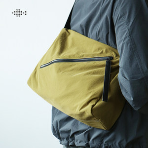 
LANSPACE blue leather nylon bag crossbody bag large capacity shoulder bag sports casual men's bag simple outdoor